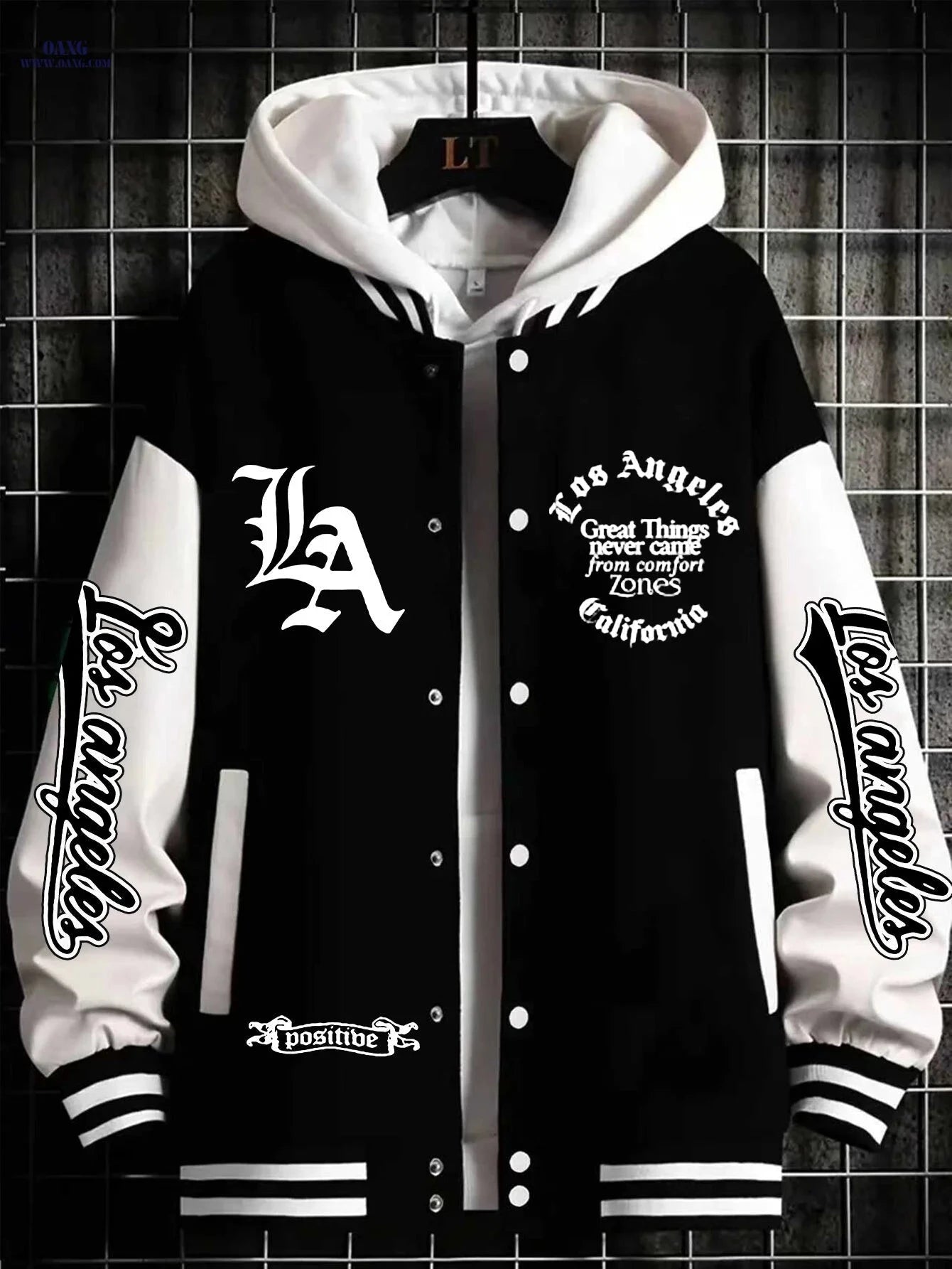 LA Baseball Jacket - Trendy American Street Style for Men   OAXG 