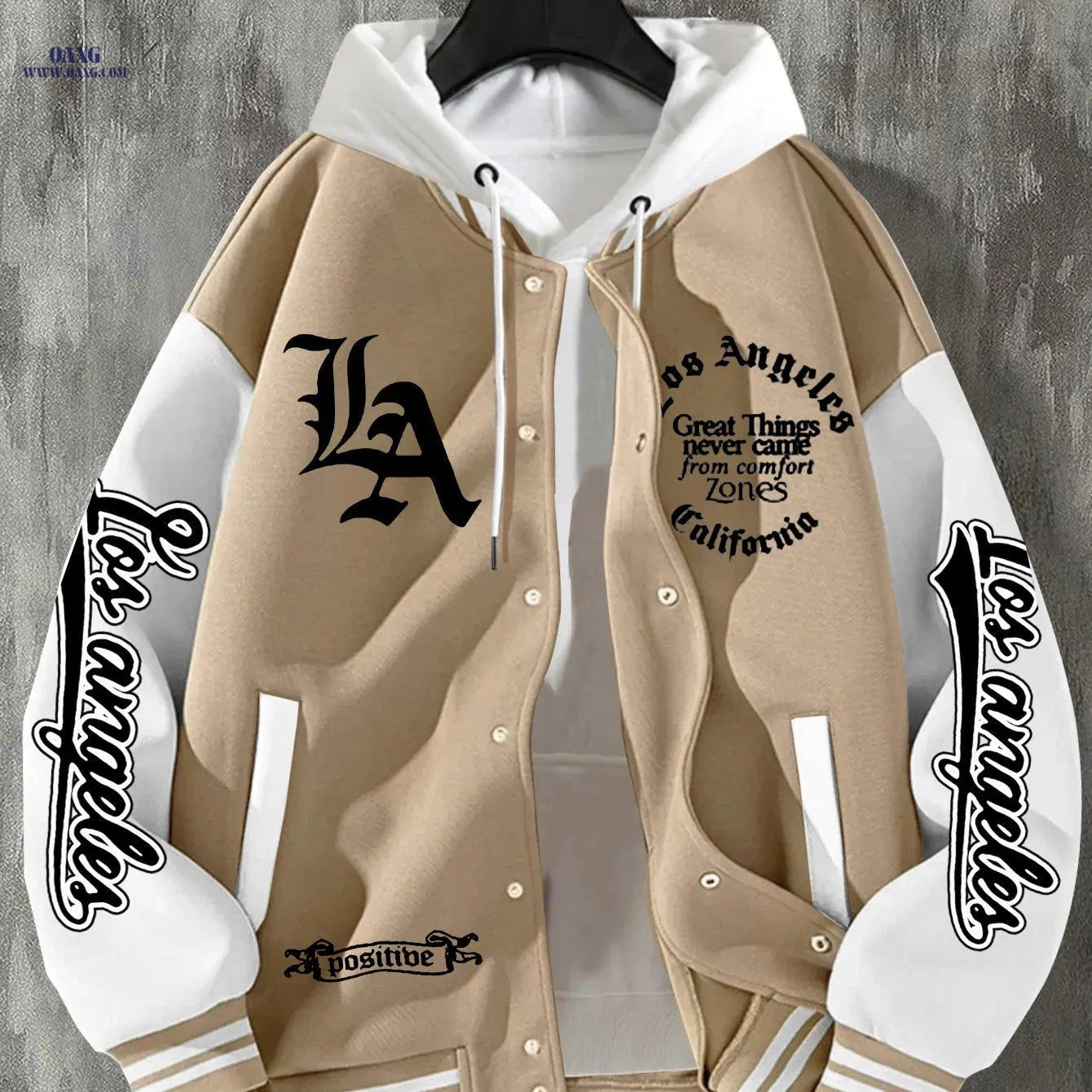 LA Baseball Jacket - Trendy American Street Style for Men   OAXG 