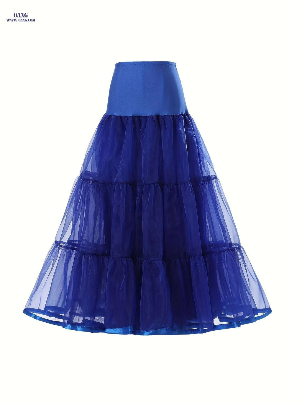 Ladies' 3-Layer Long Solid Color Organza Skirt - High Elasticity   OAXG 