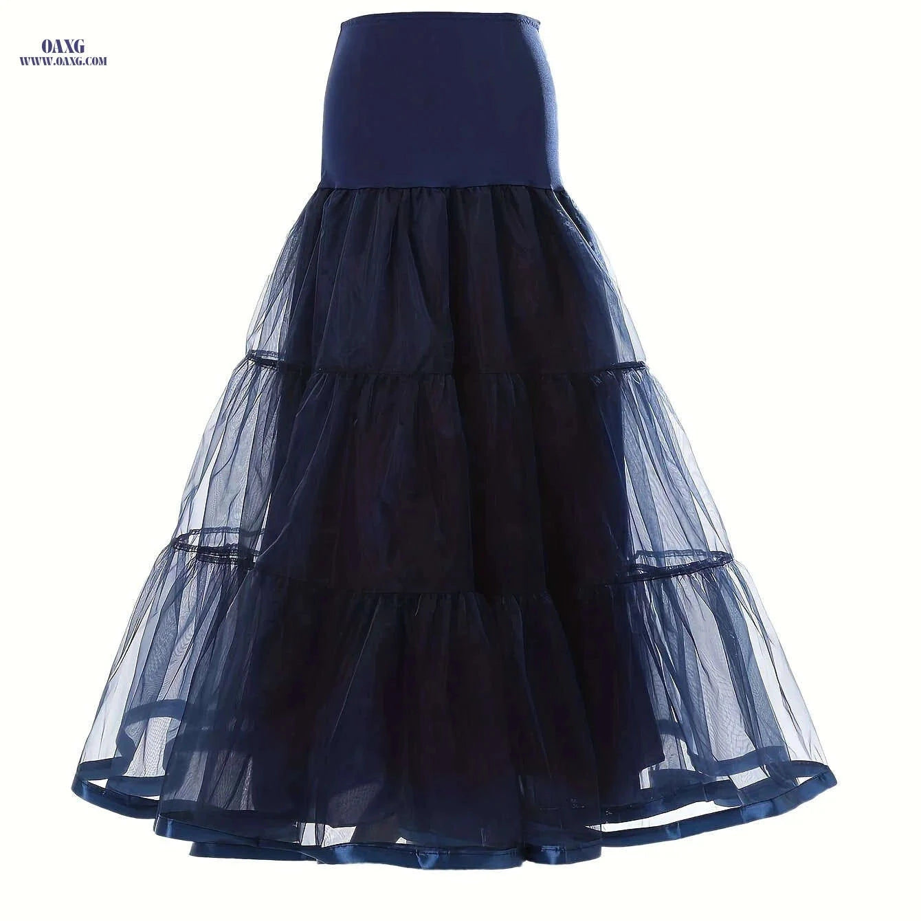 Ladies' 3-Layer Long Solid Color Organza Skirt - High Elasticity   OAXG 