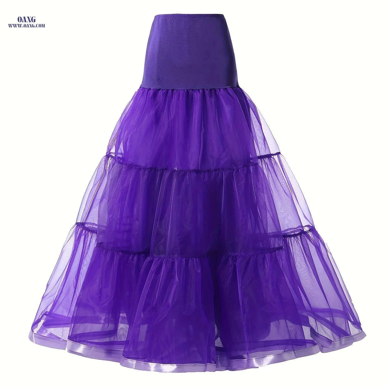 Ladies' 3-Layer Long Solid Color Organza Skirt - High Elasticity   OAXG 