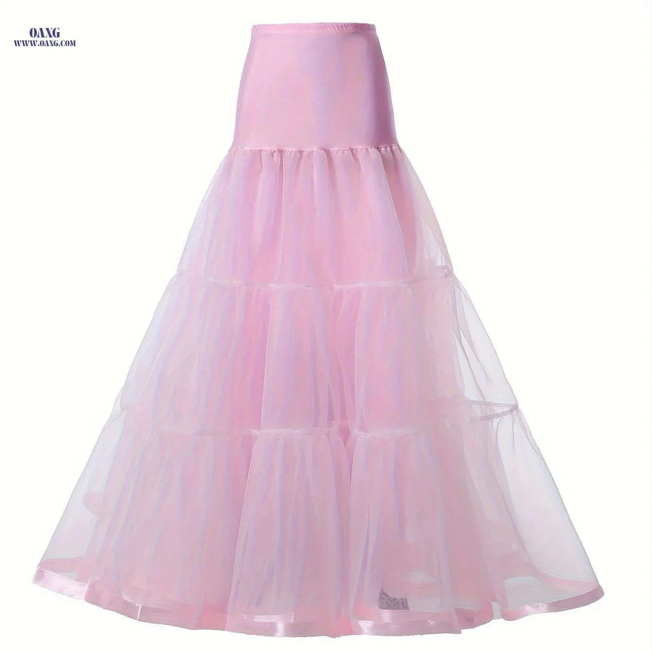 Ladies' 3-Layer Long Solid Color Organza Skirt - High Elasticity   OAXG 