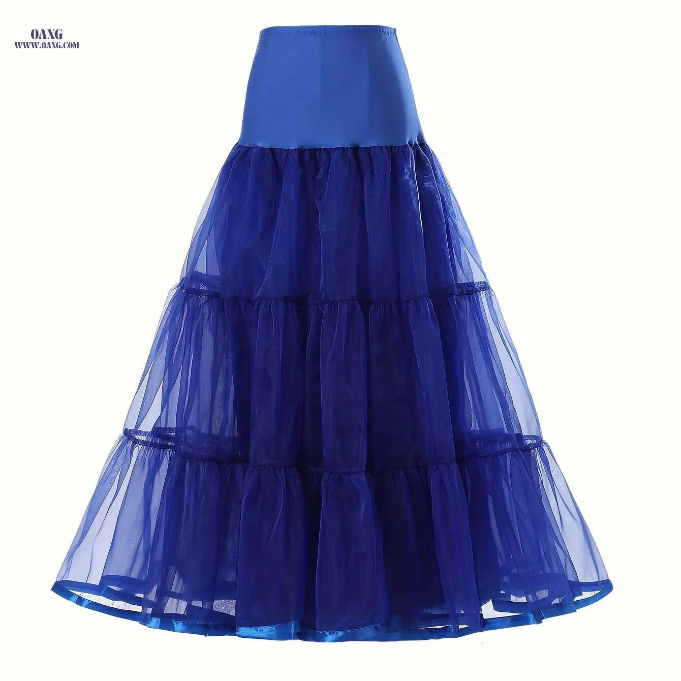 Ladies' 3-Layer Long Solid Color Organza Skirt - High Elasticity   OAXG 