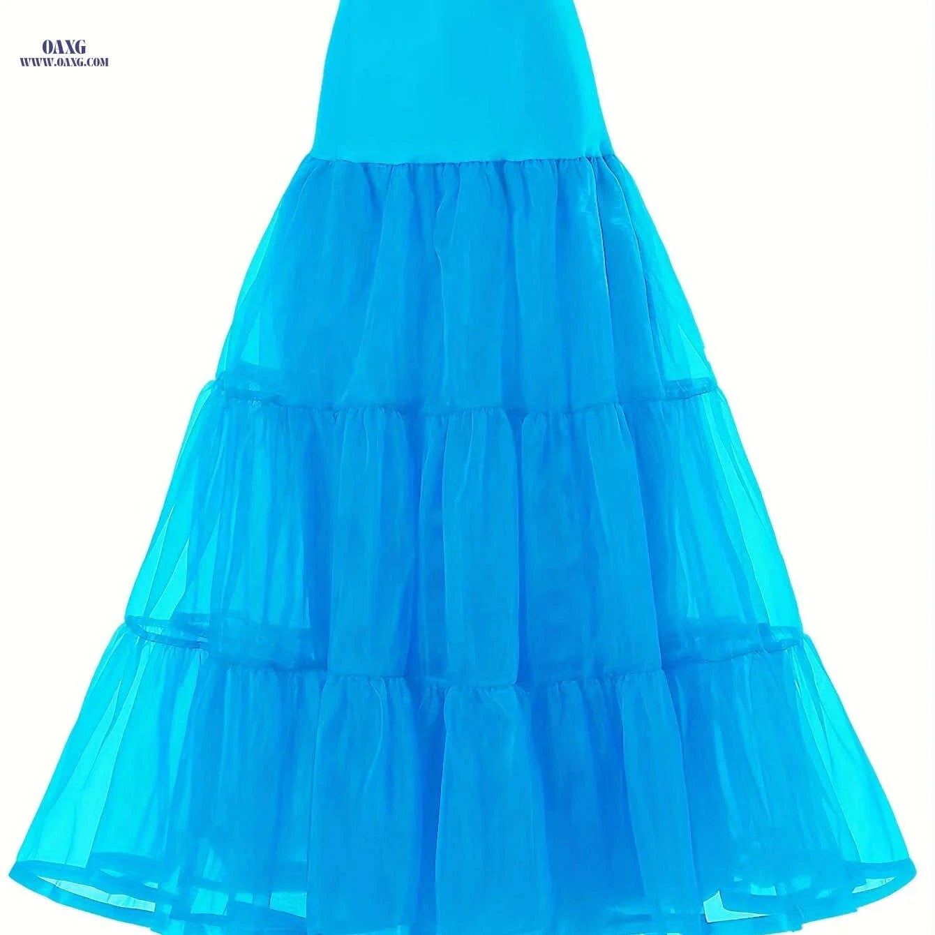 Ladies' 3-Layer Long Solid Color Organza Skirt - High Elasticity   OAXG 