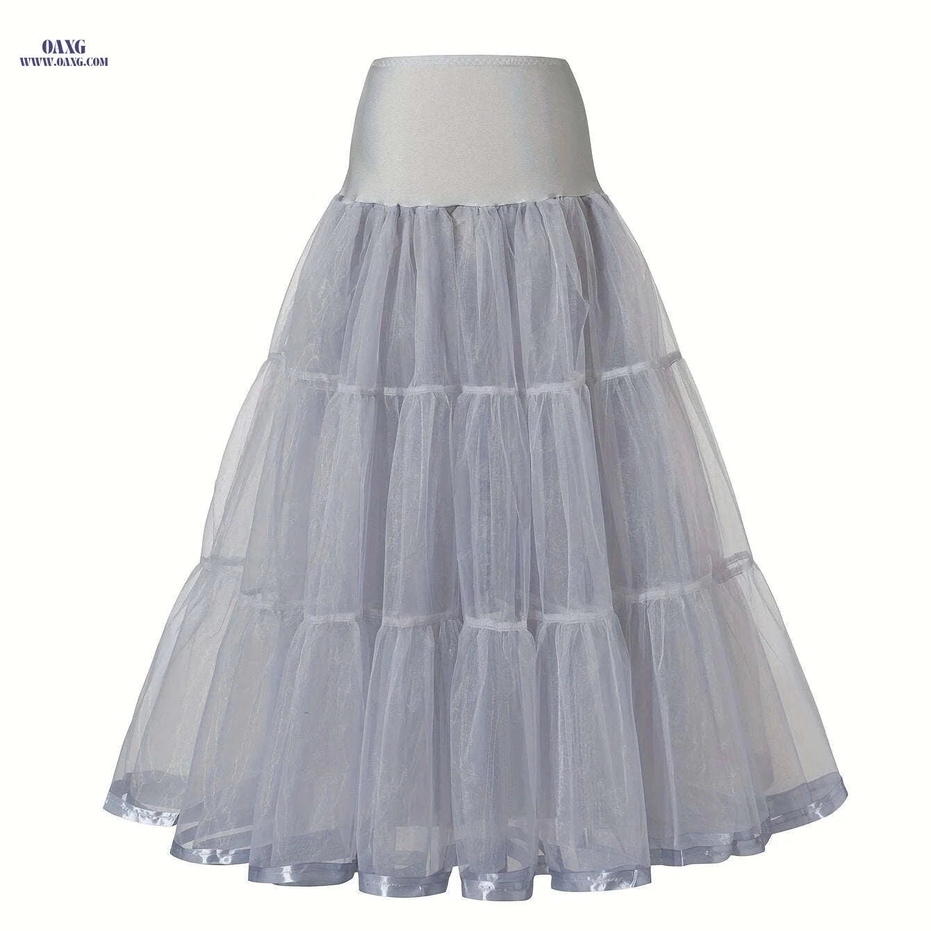 Ladies' 3-Layer Long Solid Color Organza Skirt - High Elasticity   OAXG 
