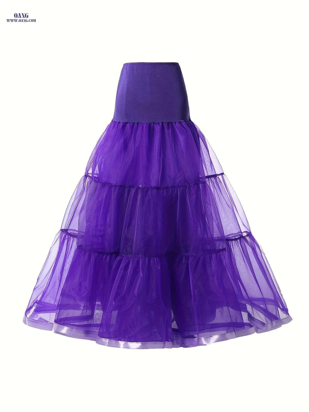 Ladies' 3-Layer Long Solid Color Organza Skirt - High Elasticity   OAXG 