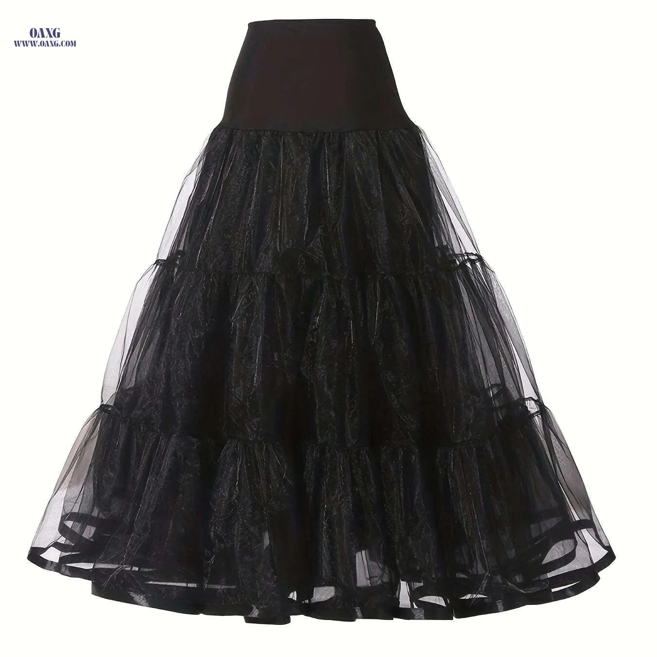Ladies' 3-Layer Long Solid Color Organza Skirt - High Elasticity   OAXG 