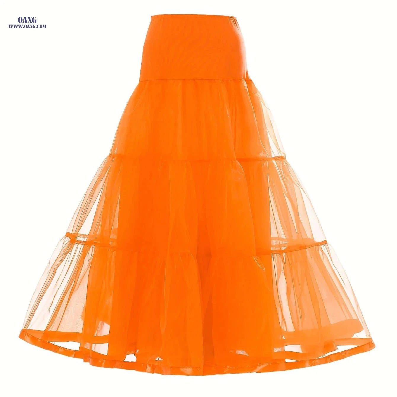 Ladies' 3-Layer Long Solid Color Organza Skirt - High Elasticity   OAXG 