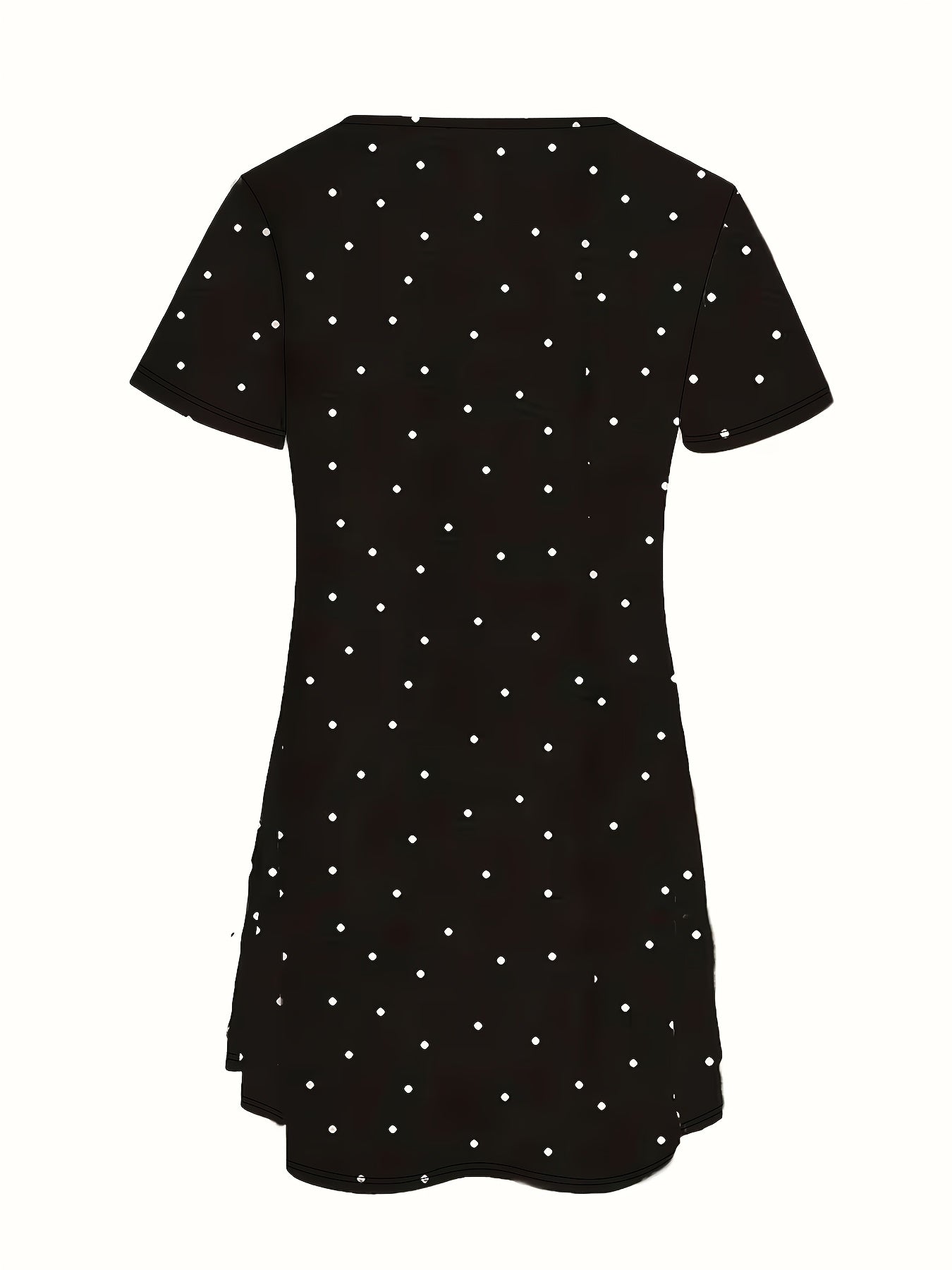 Ladies' Elegant Printed Round Neck Short Sleeve Casual Top   OAXG Navy Color / S