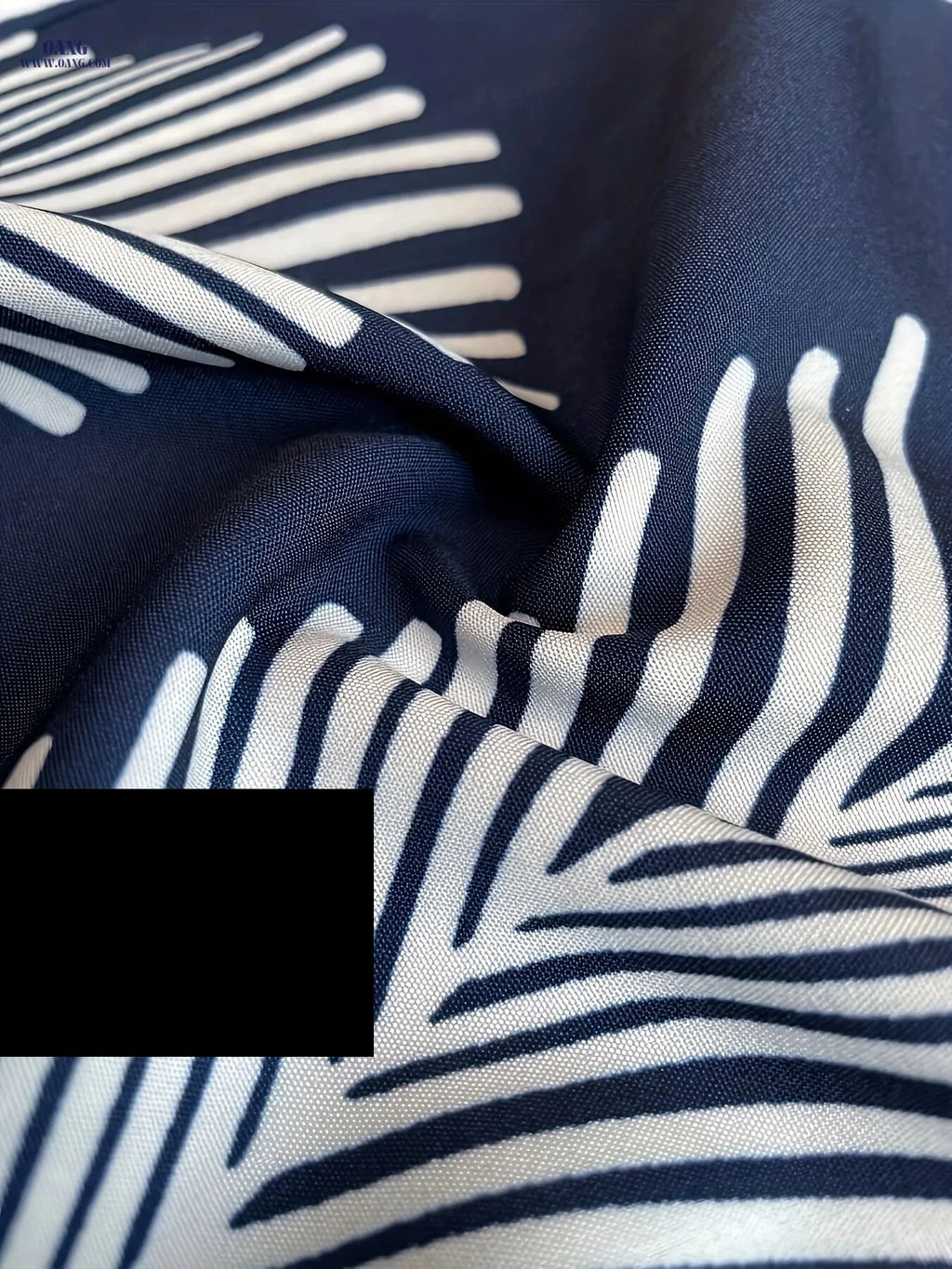 Ladies Printed Jumpsuit Set - Elegant Wide Leg Pants for Spring   OAXG Navy Blue / S