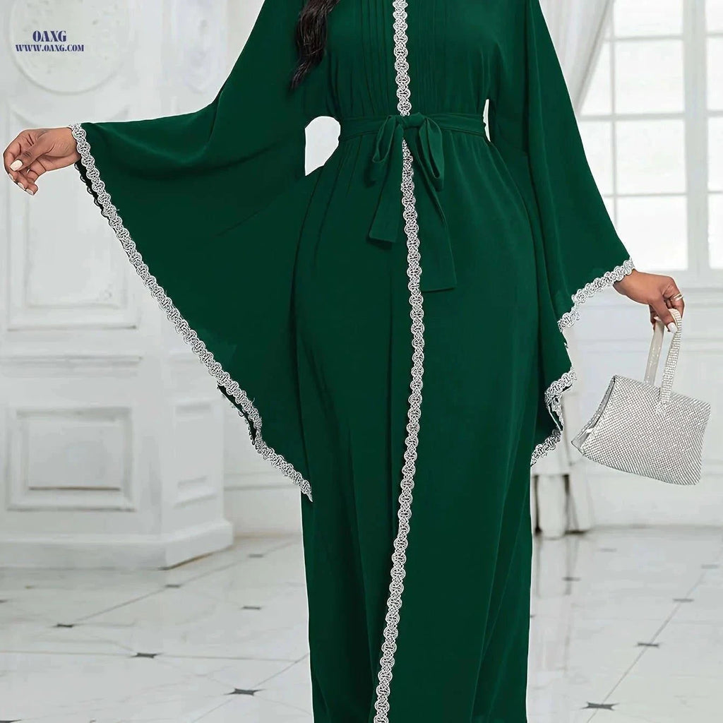 Ladies' Traditional Middle Eastern Dress - Elegant Tunic for Spring/Summer   OAXG Green / S