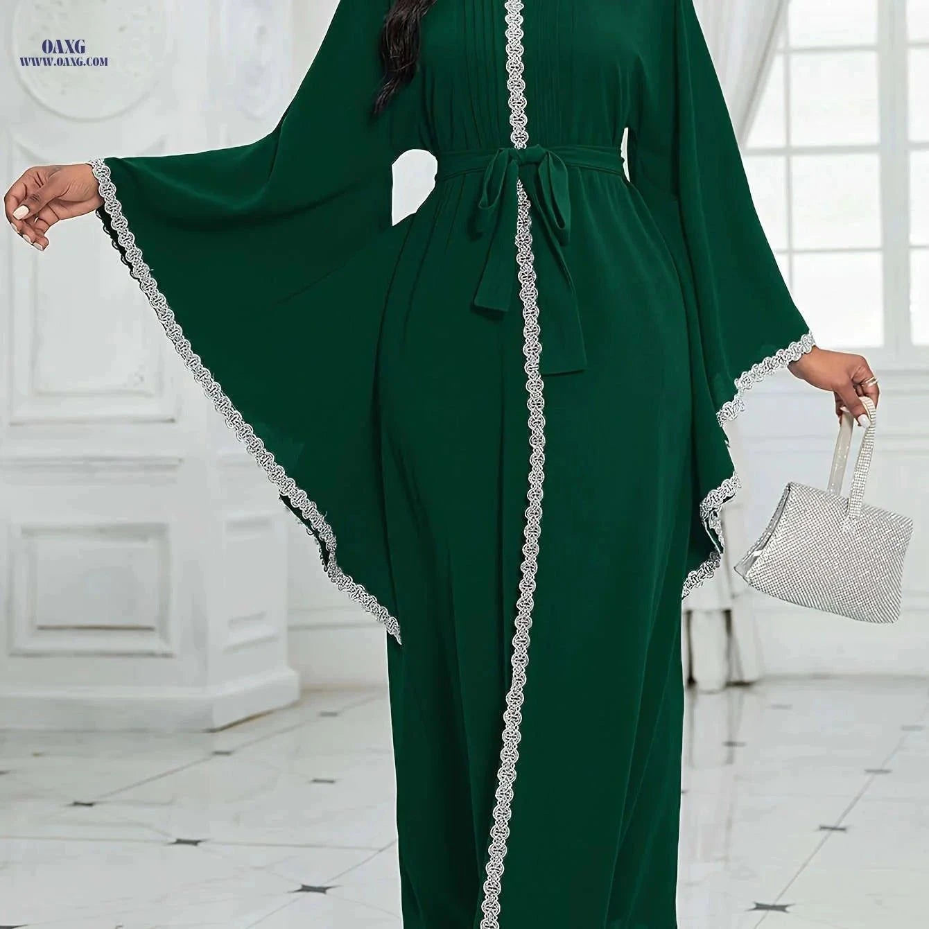 Ladies' Traditional Middle Eastern Dress - Elegant Tunic for Spring/Summer   OAXG Green / S