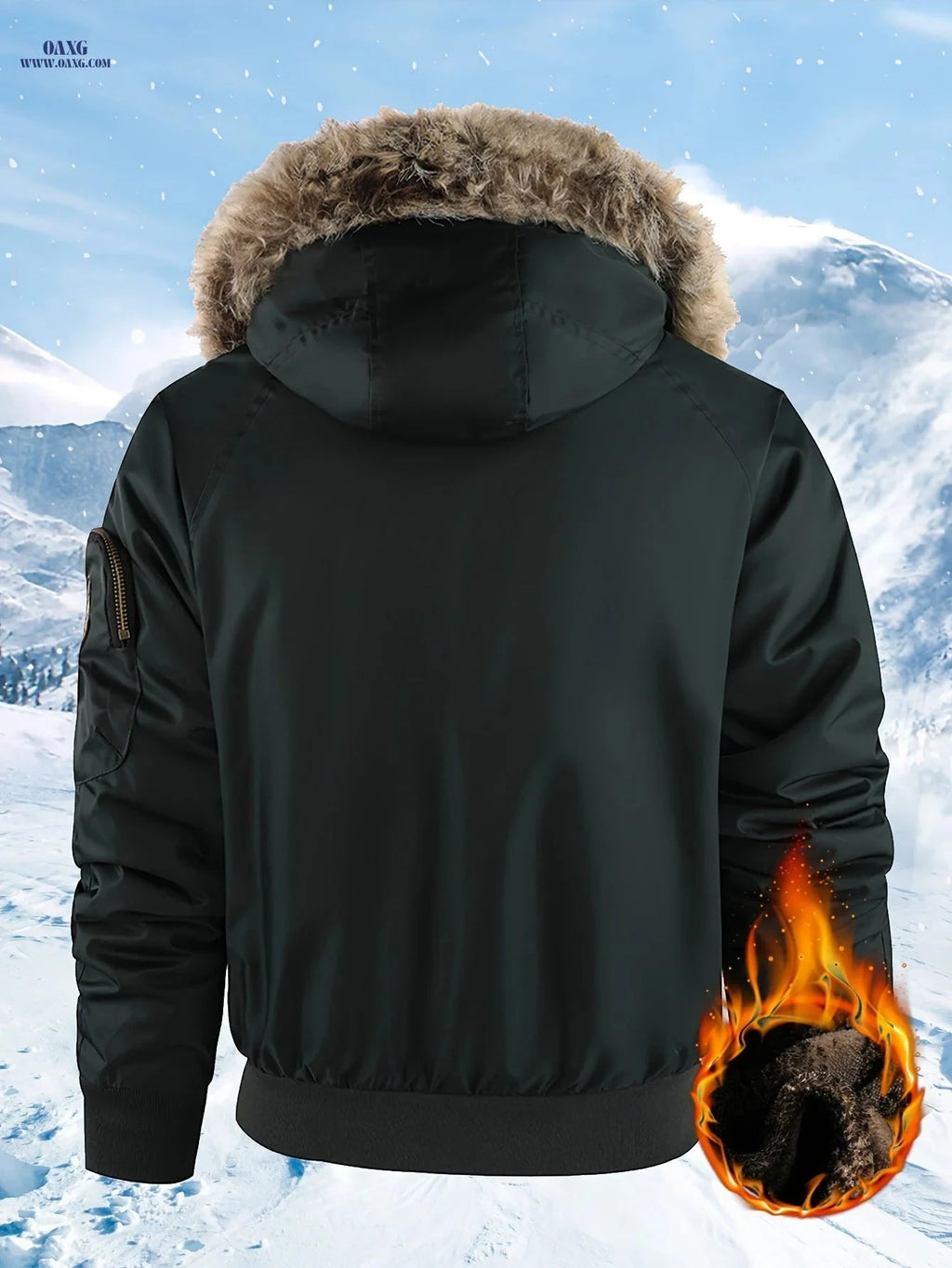 LEDUNTINO Men's Heavy-Duty Winter Jacket - Hooded, Full Zipper, Durable   OAXG 