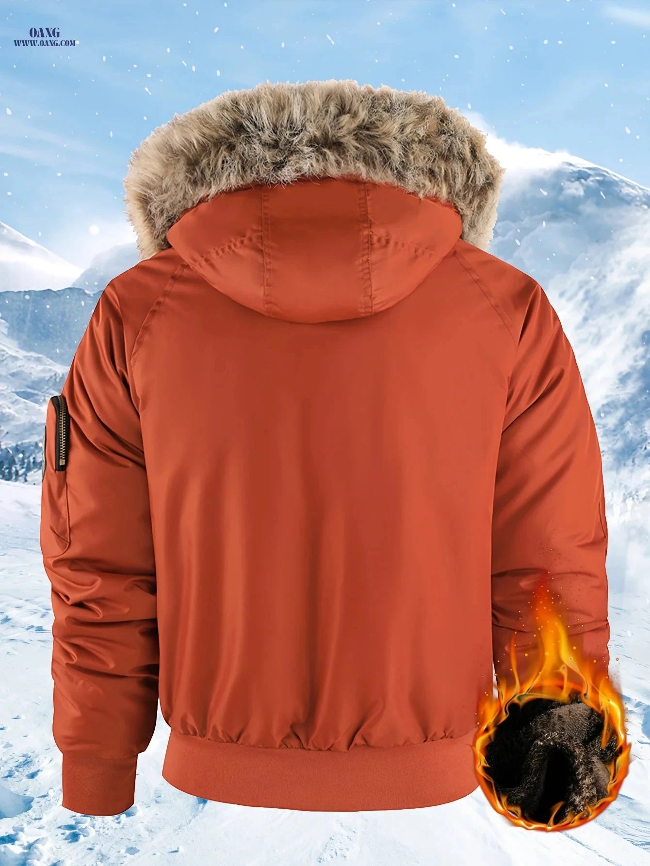 LEDUNTINO Men's Heavy-Duty Winter Jacket - Hooded, Full Zipper, Durable   OAXG 
