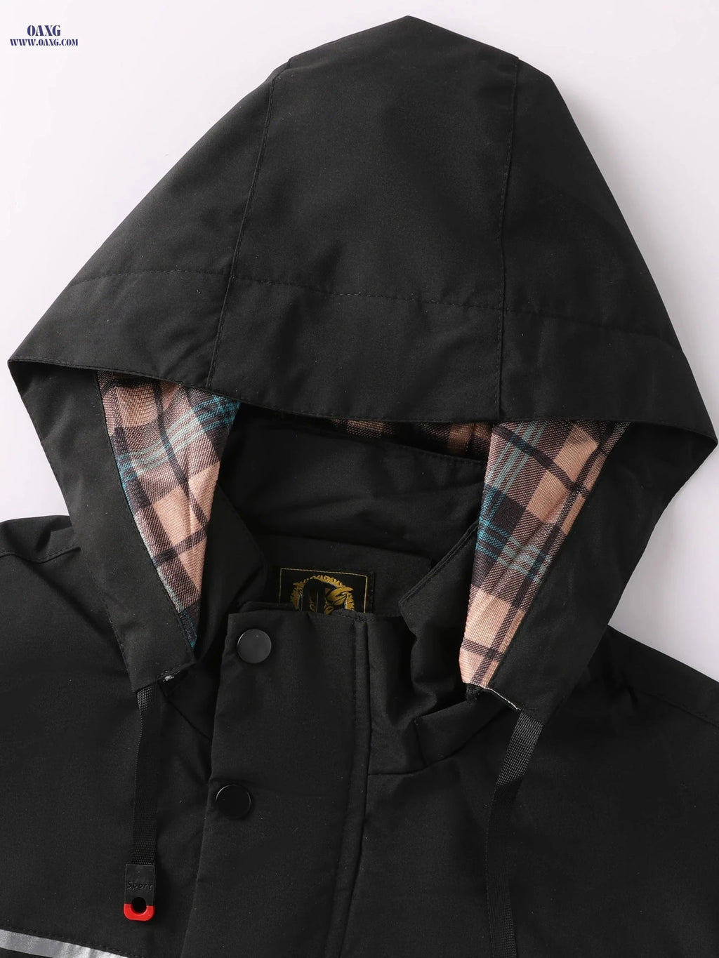 LEDUNTINO Men's Lightweight Windbreaker Jacket - Casual Spring/Fall Style   OAXG Black / FR XL