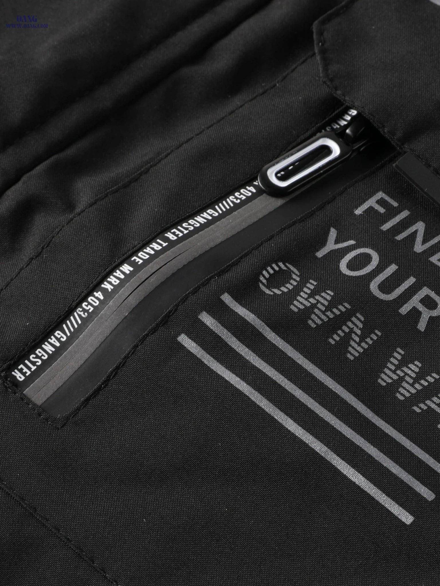 LEDUNTINO Men's Lightweight Windbreaker Jacket - Casual Spring/Fall Style   OAXG Black / FR XL