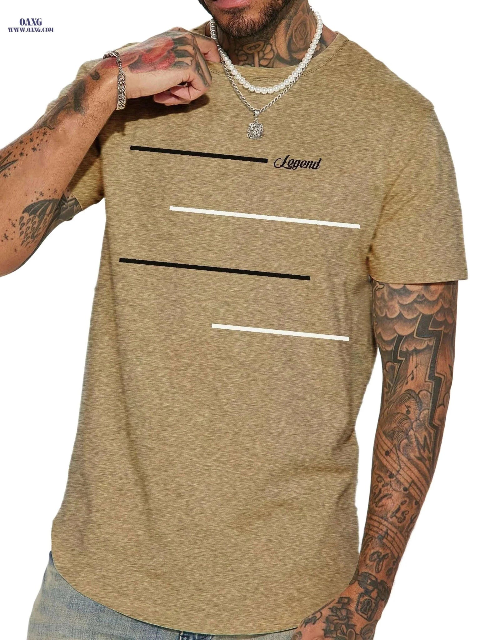 Legendary Men's Casual T-Shirt - Colorful Cartoon Print & Lightweight   OAXG 