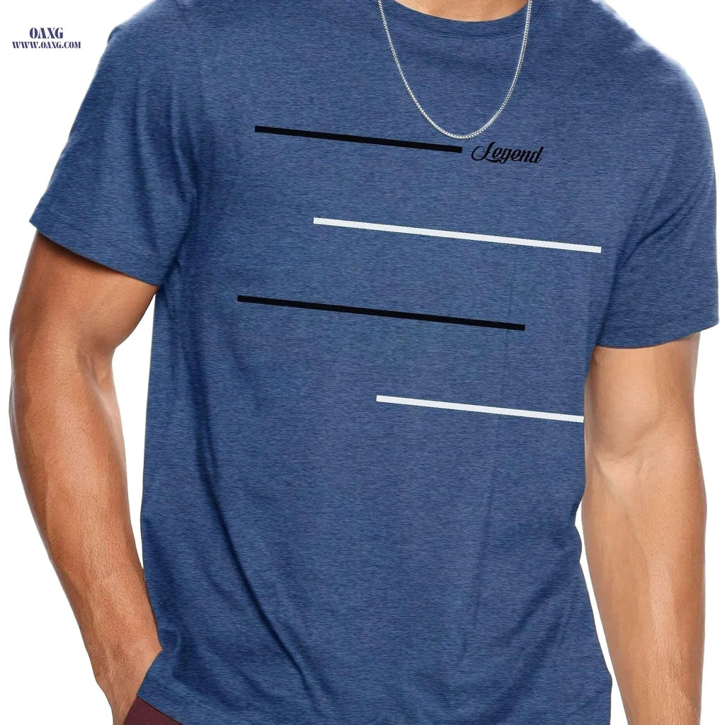Legendary Men's Casual T-Shirt - Colorful Cartoon Print & Lightweight   OAXG Deep Blue / S