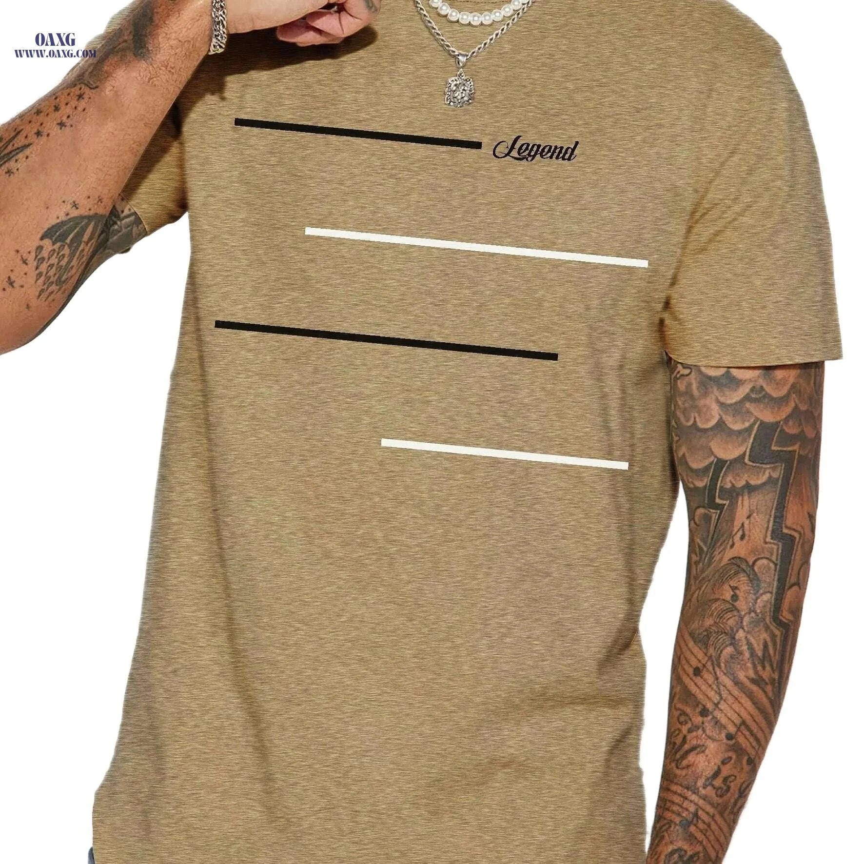 Legendary Men's Casual T-Shirt - Colorful Cartoon Print & Lightweight   OAXG Deep Blue / S