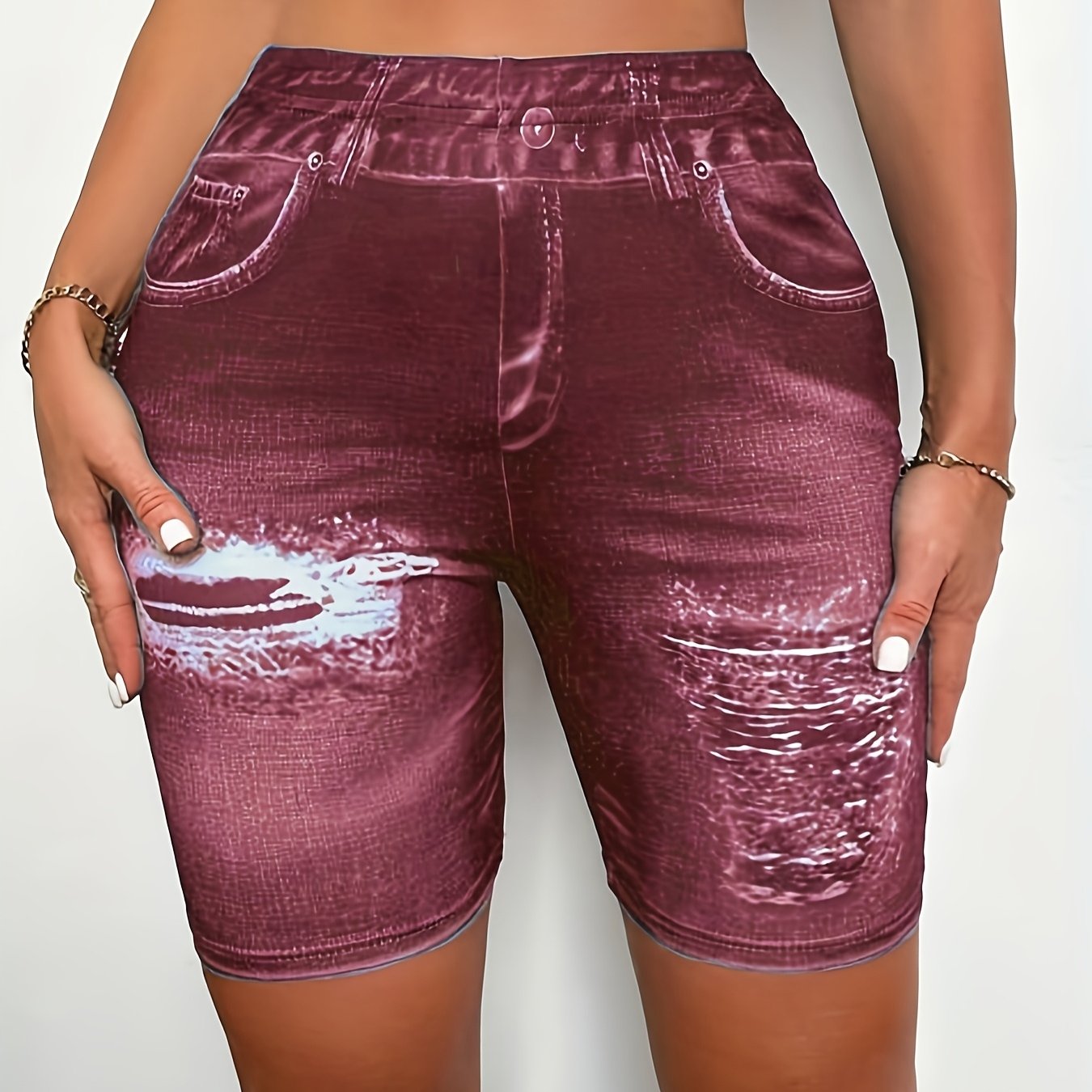 Level 1 Shaping Leggings - Geometric Pattern, Stretchy and Summer Ready   OAXG 