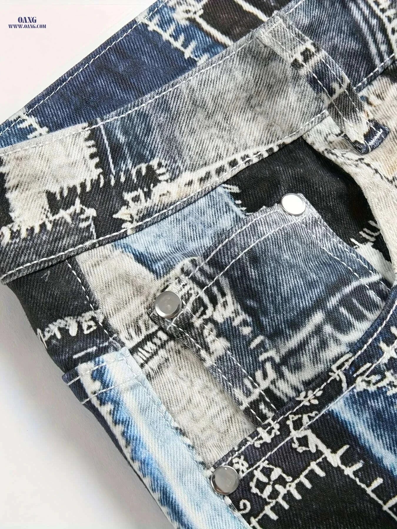 LIDO Men's Slim-Fit Denim Jeans - Stretch Midi-Rise, Laser Print   OAXG Mixed Color / 30