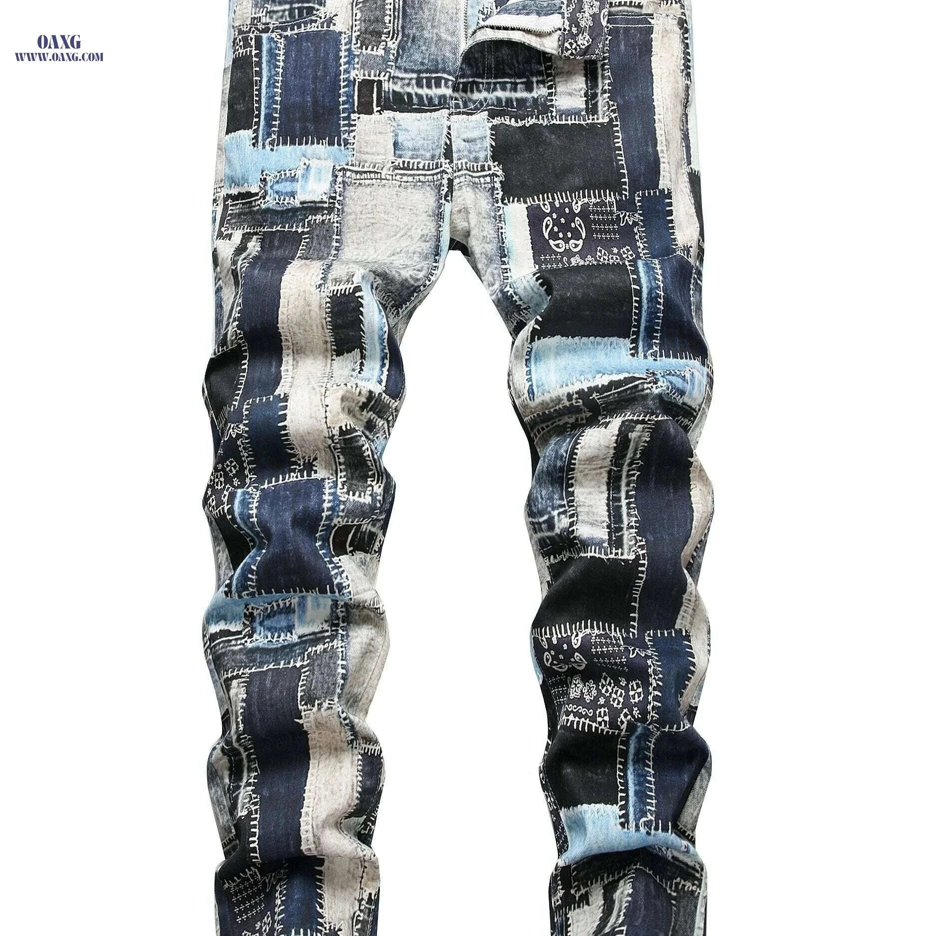 LIDO Men's Slim-Fit Denim Jeans - Stretch Midi-Rise, Laser Print   OAXG Mixed Color / 30