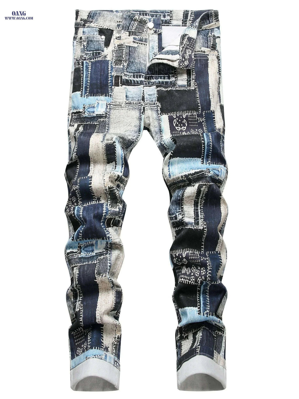 LIDO Men's Slim-Fit Denim Jeans - Stretch Midi-Rise, Laser Print   OAXG Mixed Color / 30