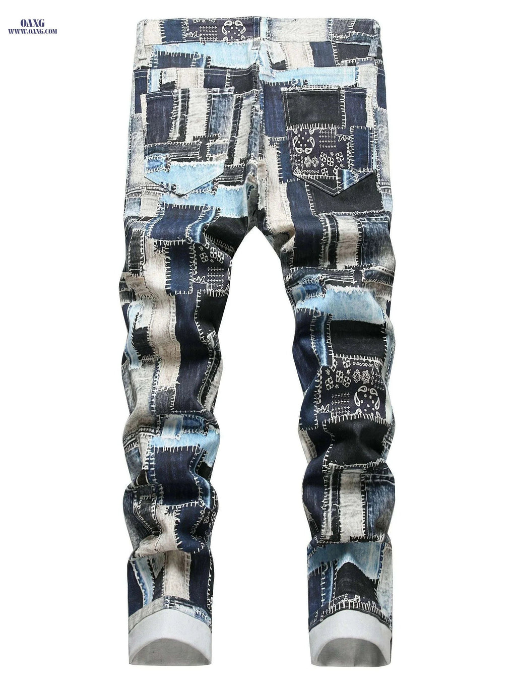 LIDO Men's Slim-Fit Denim Jeans - Stretch Midi-Rise, Laser Print   OAXG 