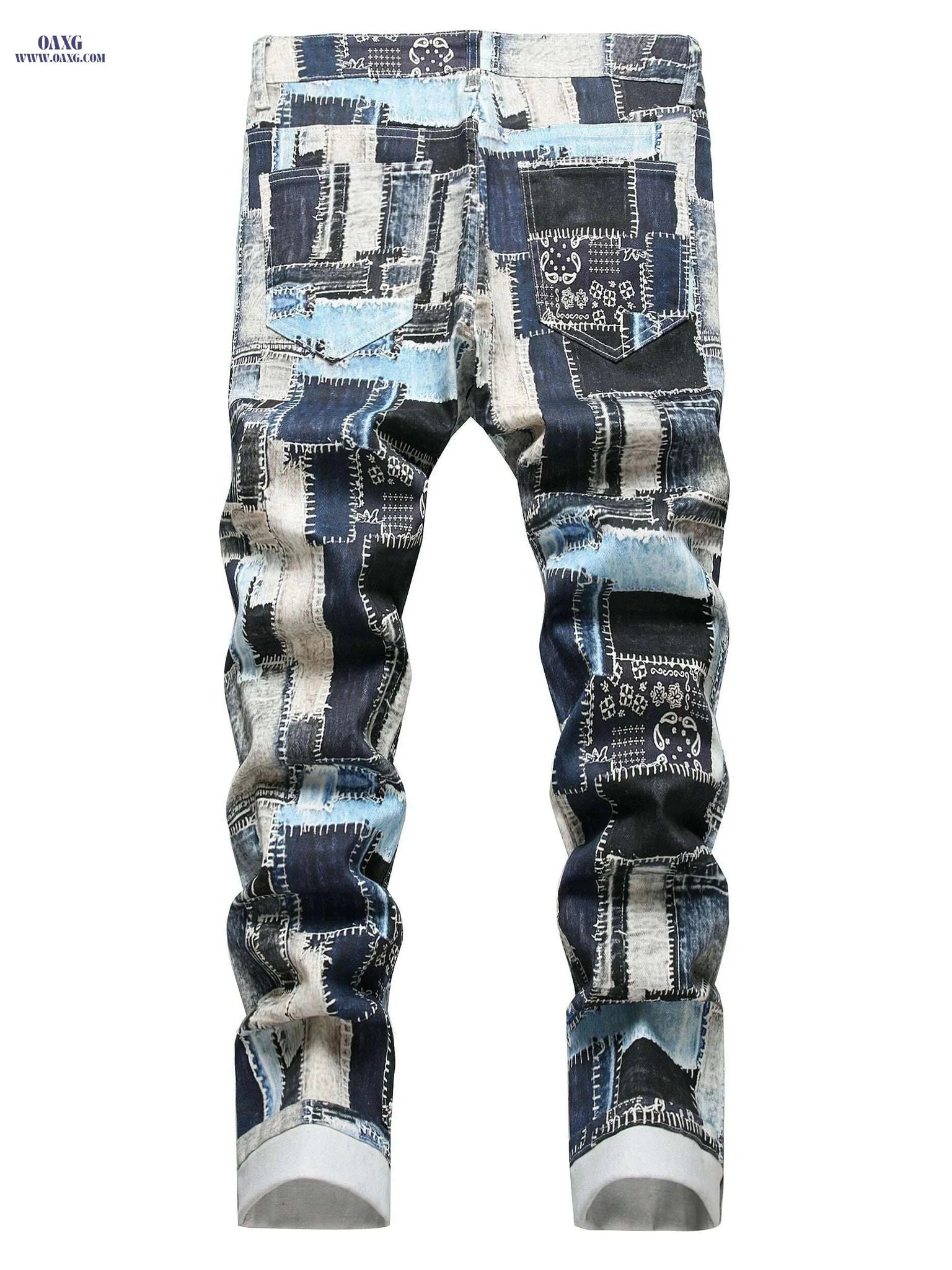 LIDO Men's Slim-Fit Denim Jeans - Stretch Midi-Rise, Laser Print   OAXG 