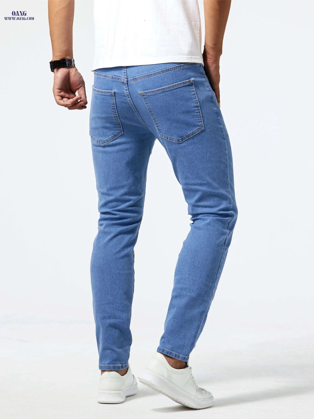 Light Blue Skinny Jeans - Stretch Denim Pants for Casual & Formal Wear   OAXG Light Blue / FR 38