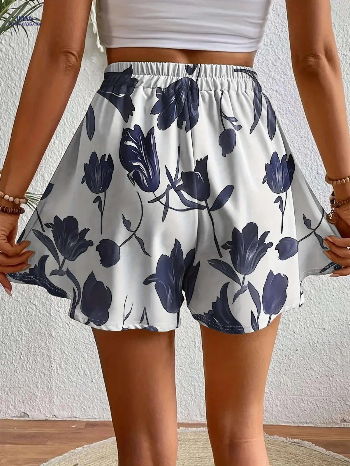 Light Purple Floral Skirt Pants - Comfortable and Stylish Casual Wear   OAXG 