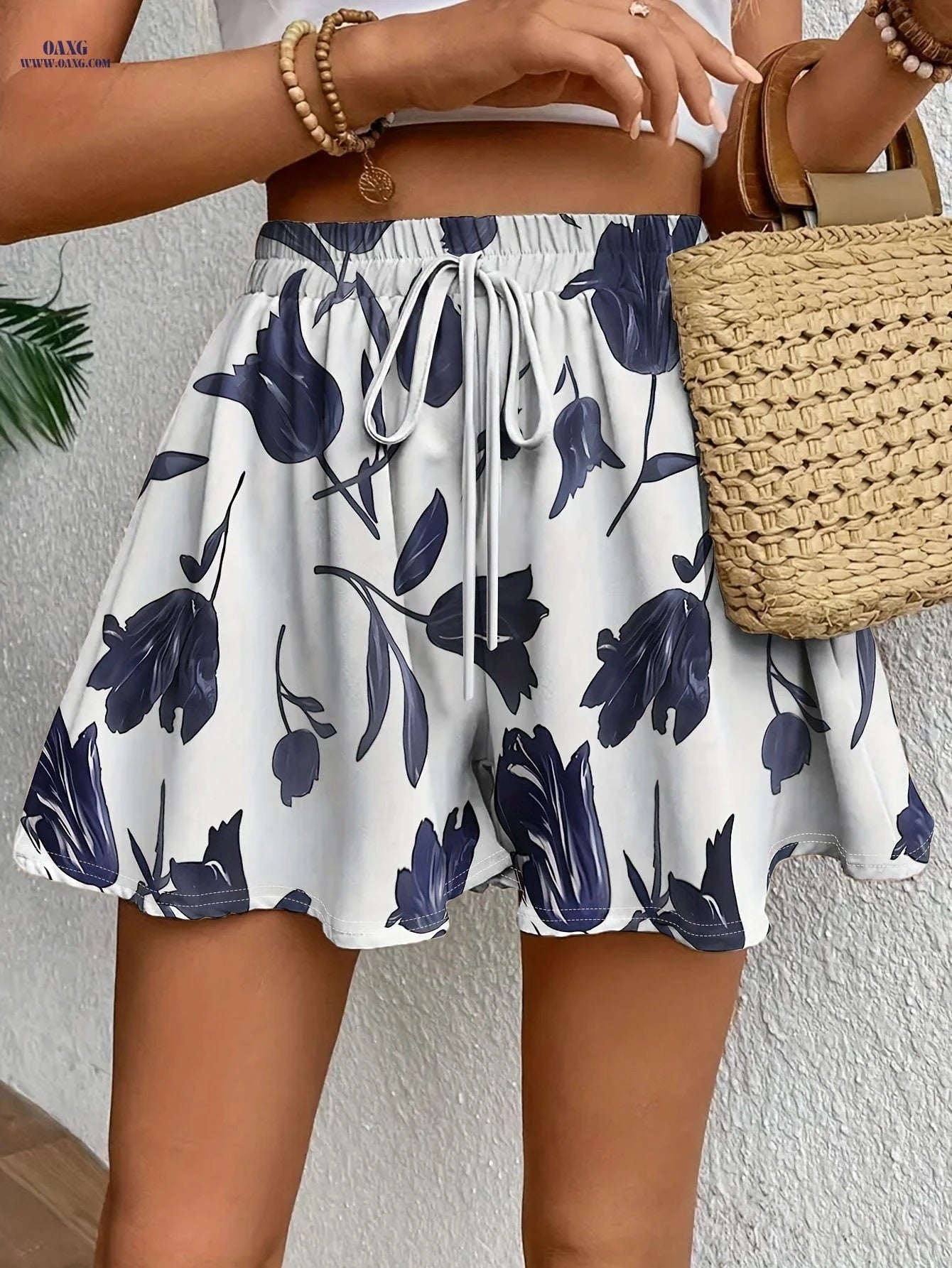 Light Purple Floral Skirt Pants - Comfortable and Stylish Casual Wear   OAXG 