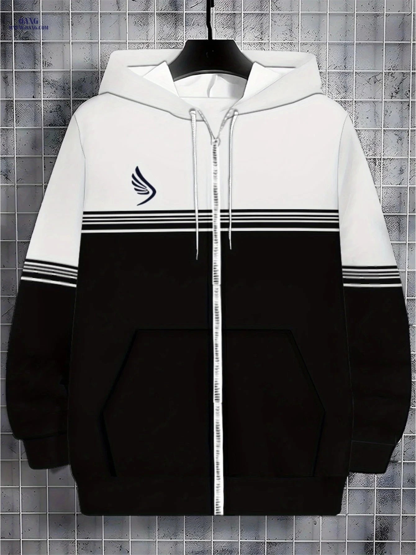Lightweight Black and White Hoodie - Comfortable Fit for Casual Wear   OAXG Multicolor / FR M