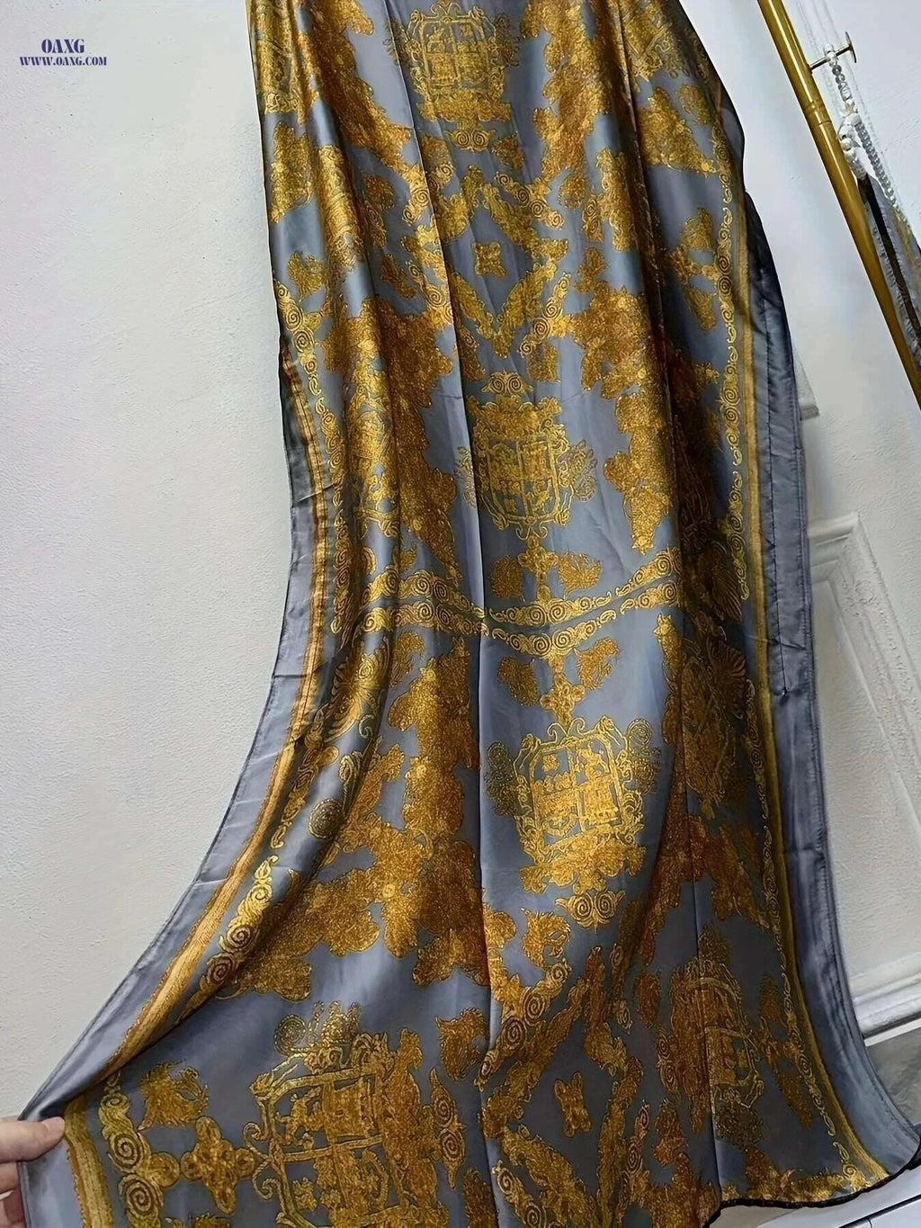 Lightweight Floral Print Abaya Dress - Women's Maxi with Scarf   OAXG Black / One-size