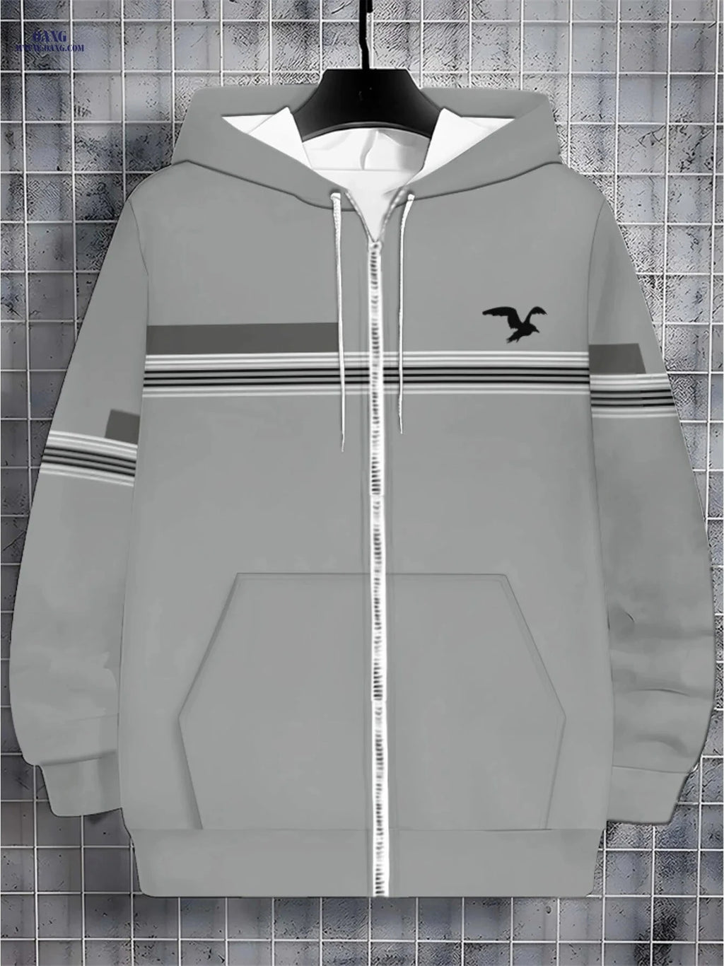 Lightweight Gray Hoodie - Durable & Breathable for Outdoor Activities   OAXG 