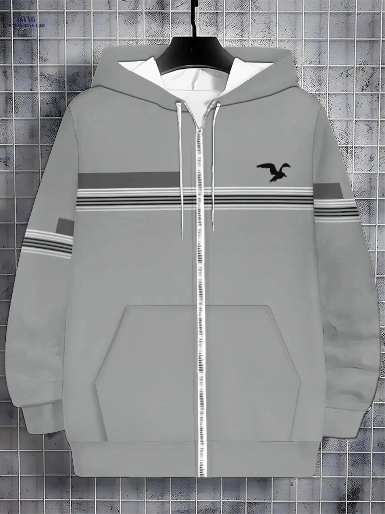 Lightweight Gray Hoodie - Durable & Breathable for Outdoor Activities   OAXG 