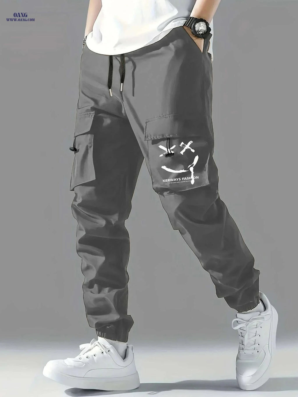 Lightweight Men's Cargo Pants - Casual Style with Multiple Pockets   OAXG Blue / S