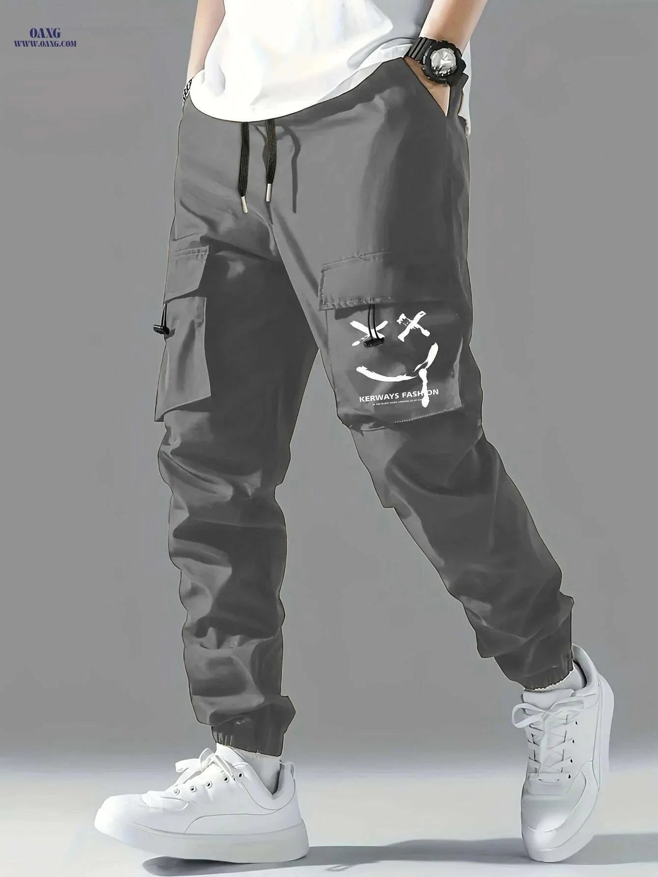Lightweight Men's Cargo Pants - Casual Style with Multiple Pockets   OAXG Blue / S