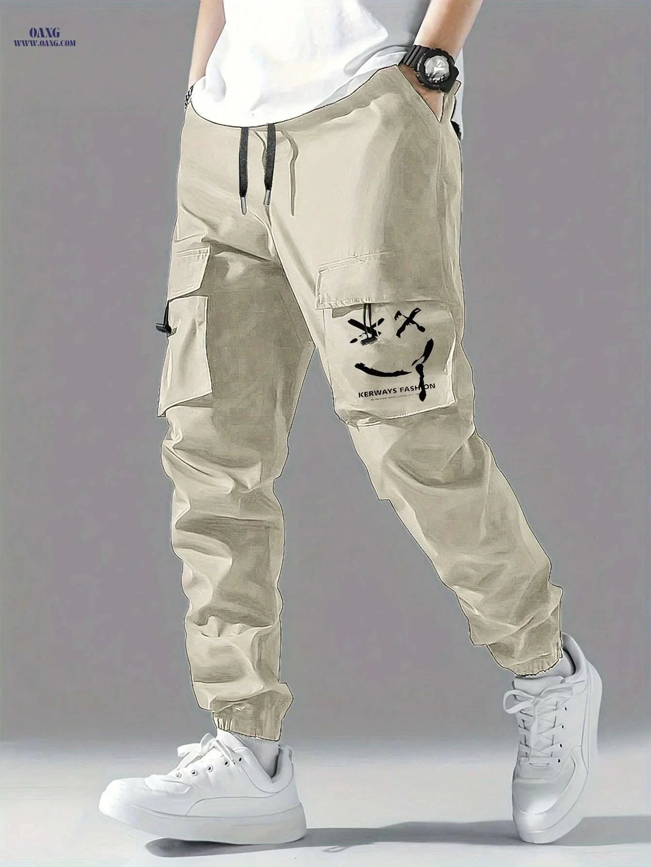 Lightweight Men's Cargo Pants - Casual Style with Multiple Pockets   OAXG Blue / S