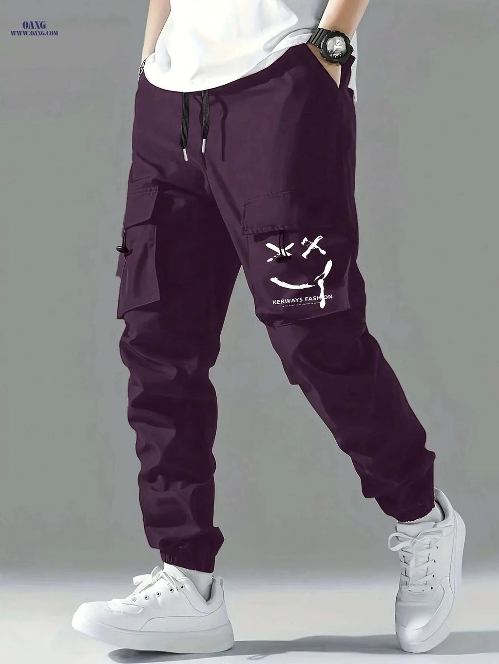 Lightweight Men's Cargo Pants - Casual Style with Multiple Pockets   OAXG Blue / S