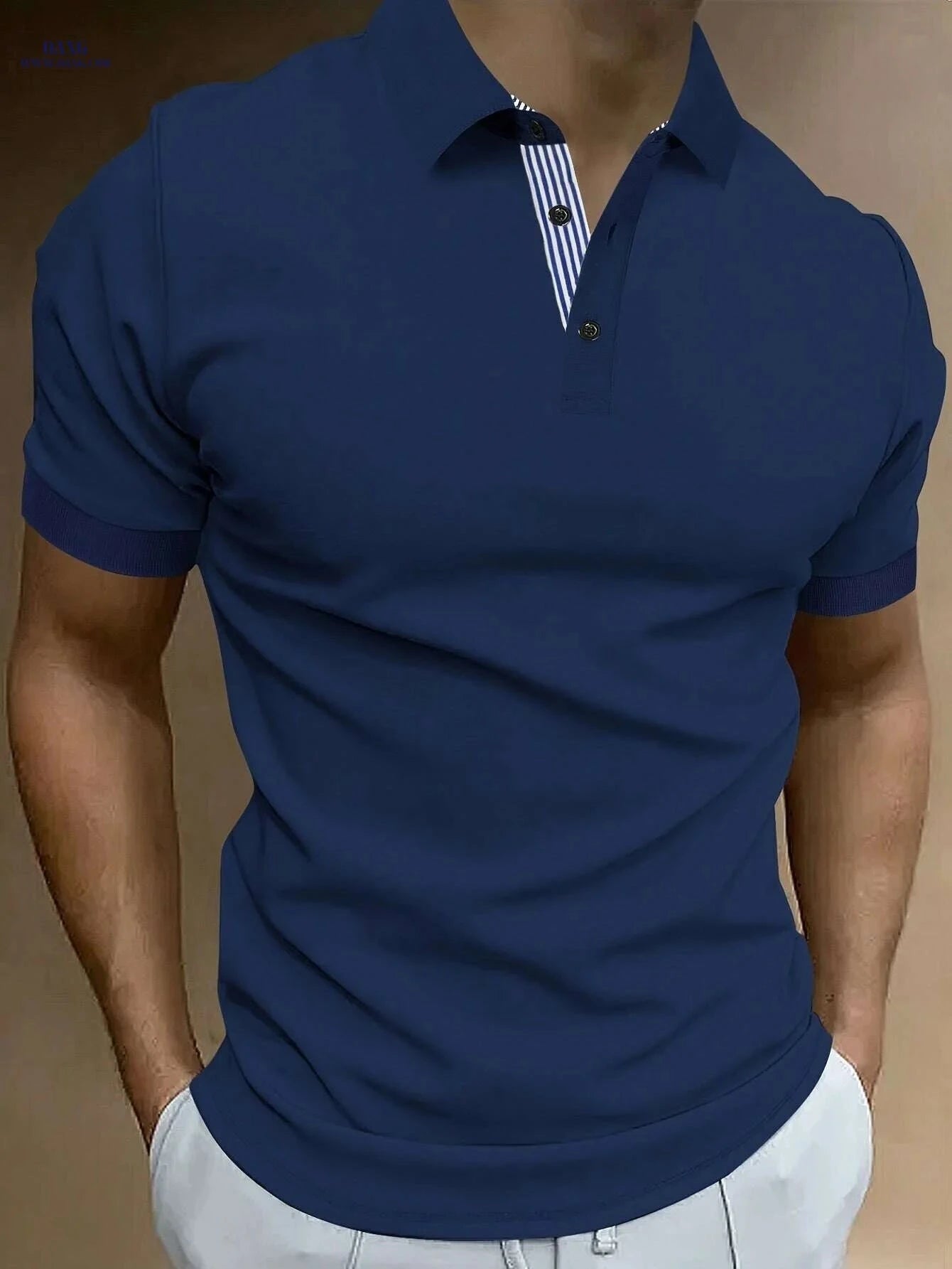 Lightweight Men's Casual Polo Shirt - Short Sleeve, Solid White   OAXG 