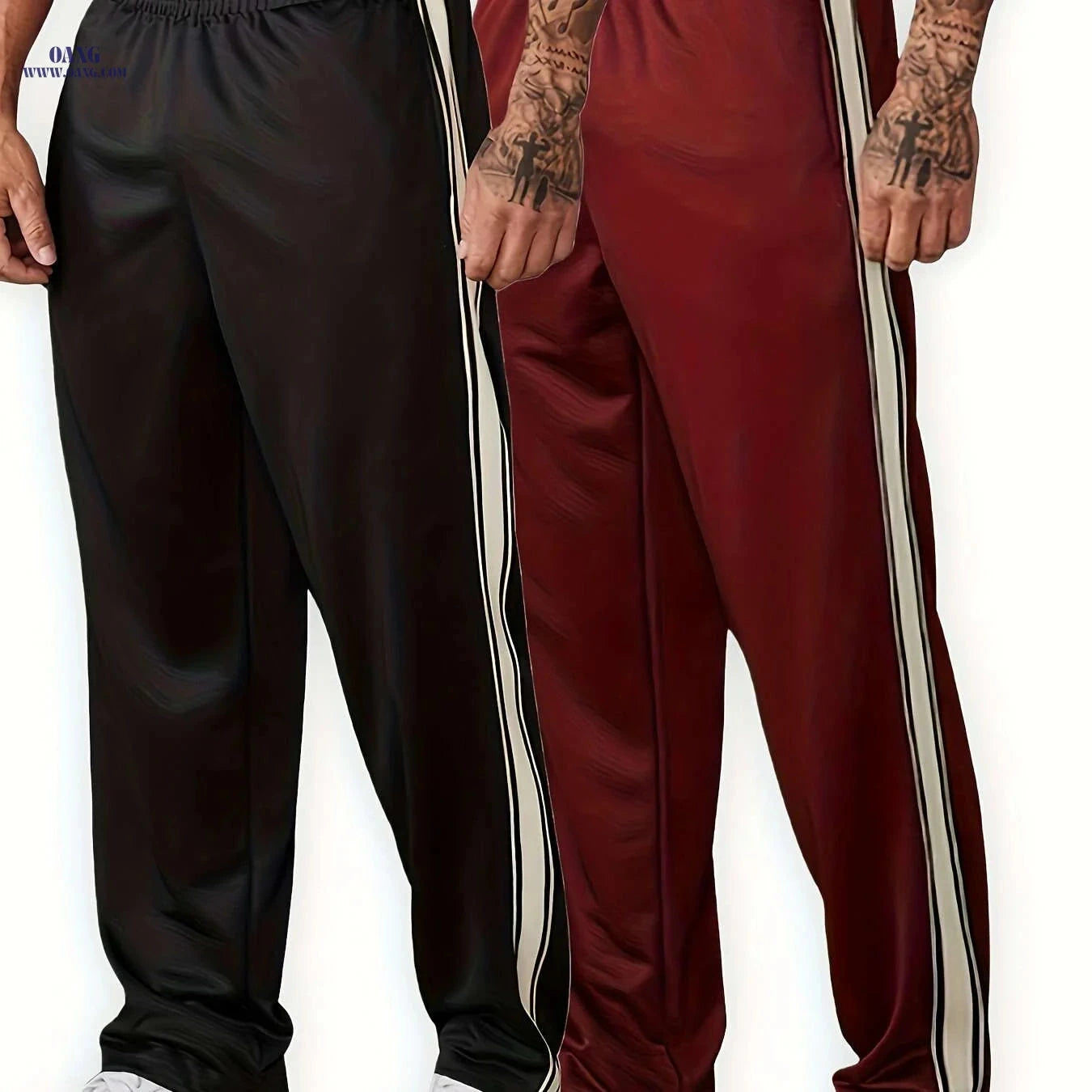 Lightweight Men's Casual Sweatpants - Comfy Loose Fit for Sports   OAXG Black + Navy Blue / S