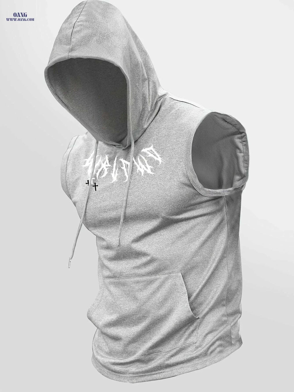 Lightweight Men's Floral Print Hooded Tank Top - Casual Sportswear   OAXG 