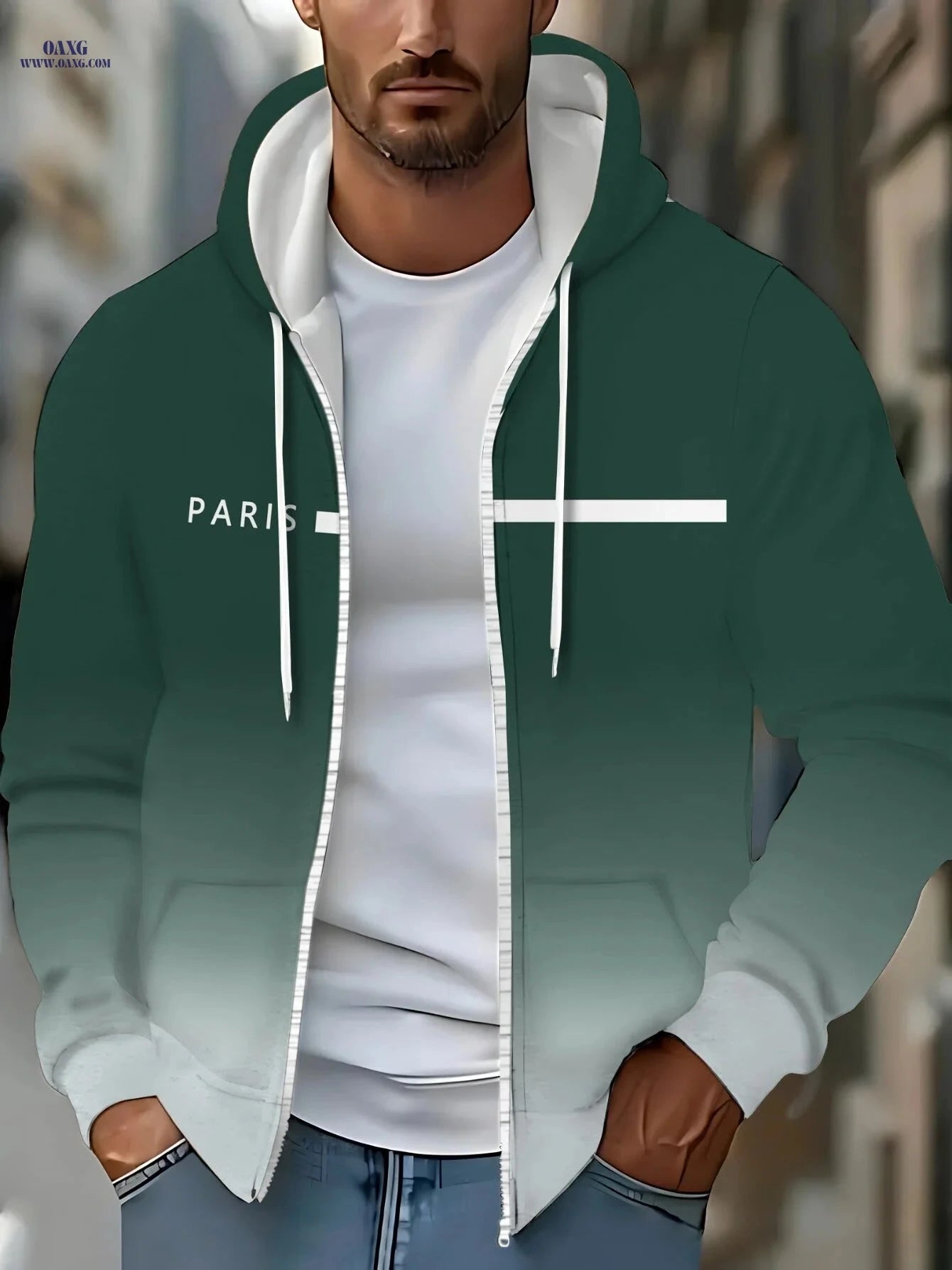Lightweight Polyester Green Hoodie - Ideal for Travel & Sports   OAXG 【Multicolor】 / FR M