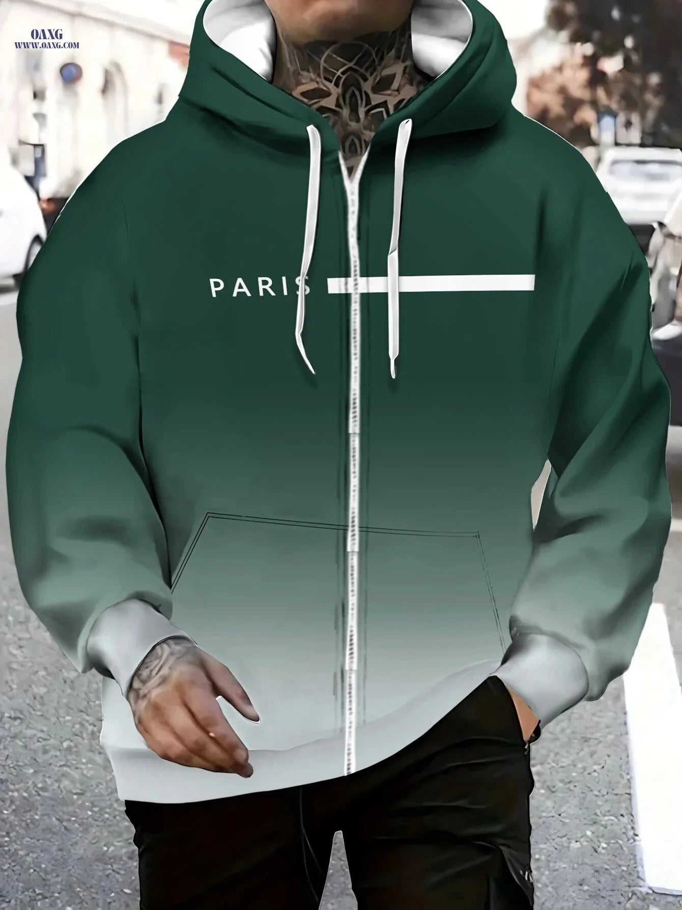 Lightweight Polyester Green Hoodie - Ideal for Travel & Sports   OAXG 【Multicolor】 / FR M