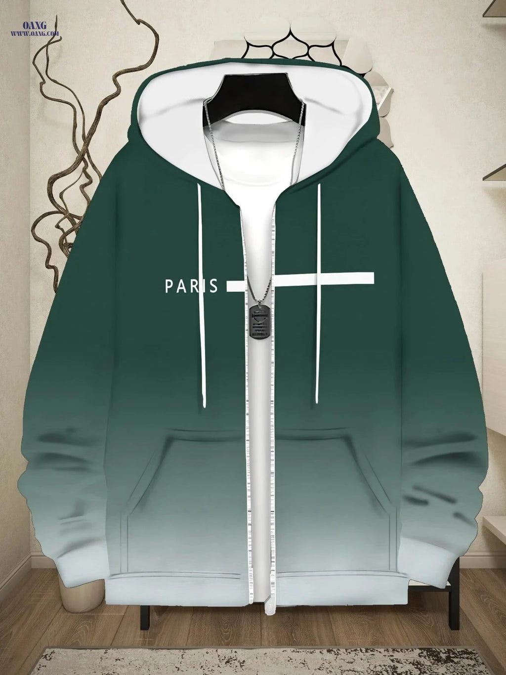 Lightweight Polyester Green Hoodie - Ideal for Travel & Sports   OAXG 【Multicolor】 / FR M