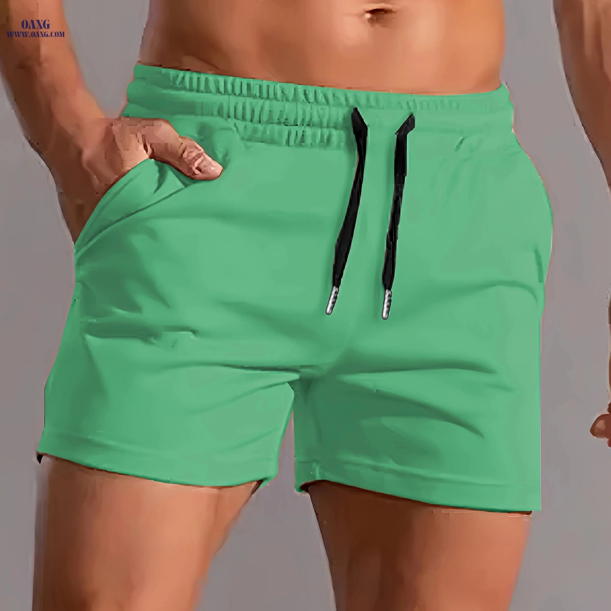 Lightweight Quick-Drying Men's Athletic Shorts - Stylish Swim Trunks   OAXG 