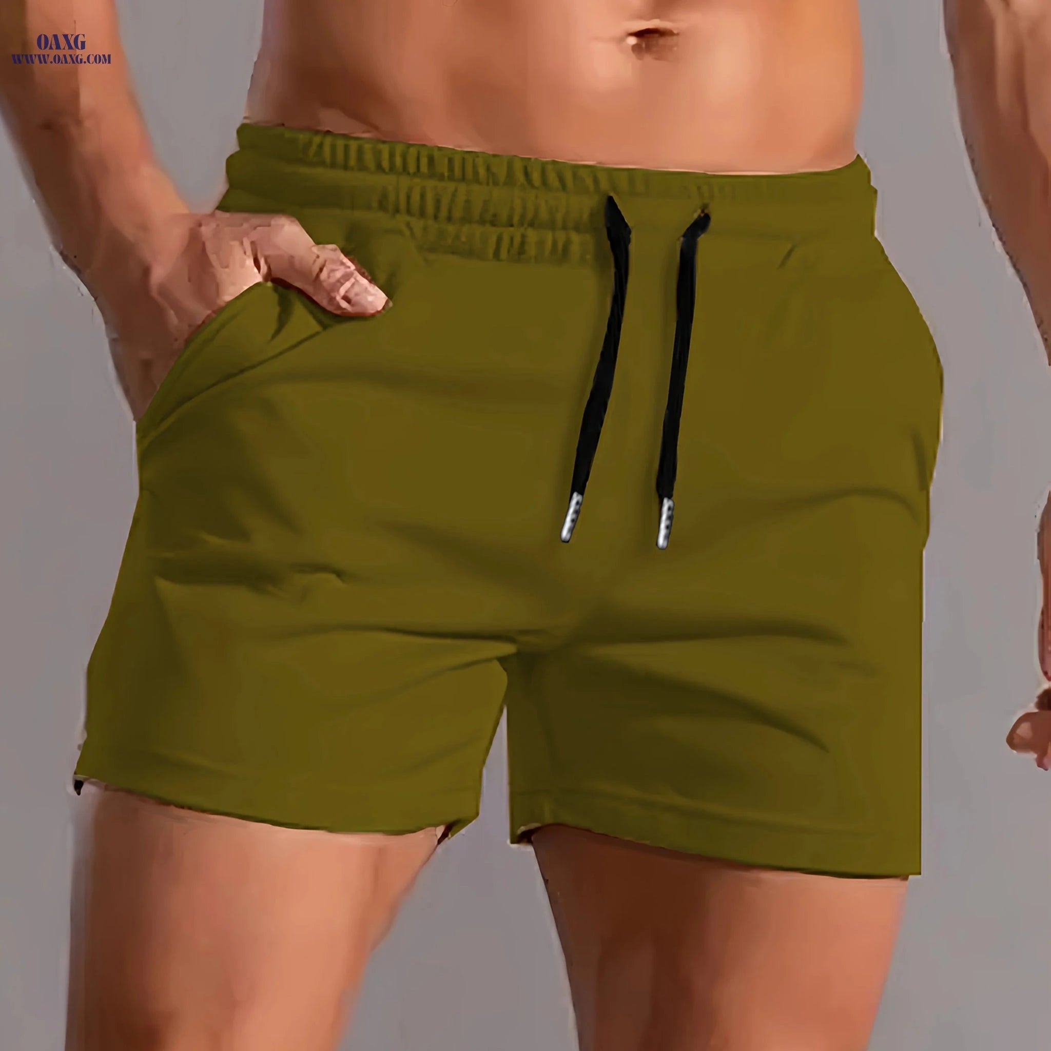 Lightweight Quick-Drying Men's Athletic Shorts - Stylish Swim Trunks   OAXG White / FR S