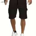 Lightweight Striped Athletic Shorts for Men - Casual Gym Wear   OAXG Black / XS