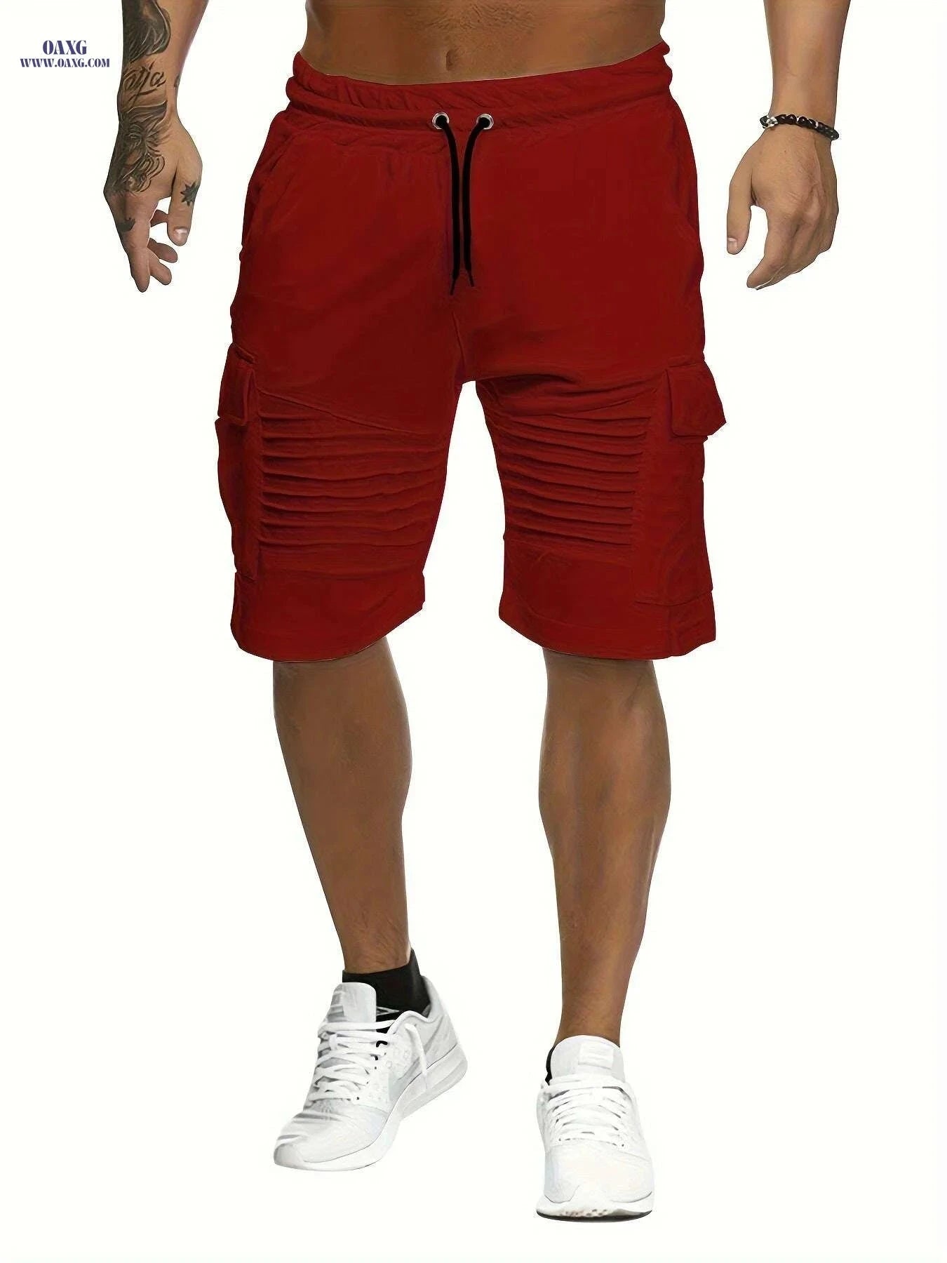 Lightweight Striped Athletic Shorts for Men - Casual Gym Wear   OAXG Black / XS